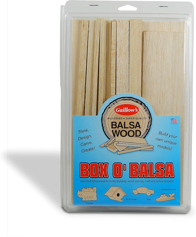 Guillow's Box O' Balsa Model Kit, Random Sizes, 1-Pound Box