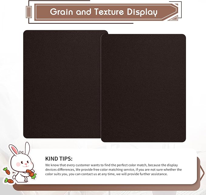 KING MOUNTAIN Leather Repair Patch, 2 Packs 9 x 11 Inches self Adhesive Leather