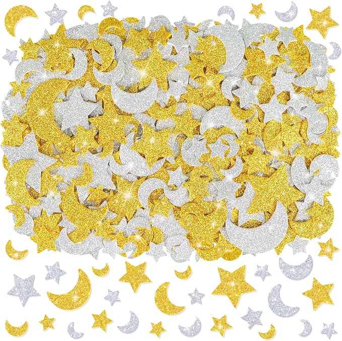894Pcs Foam Stickers, Colorful Foam Shape Stickers Self Adhesive Star Moon