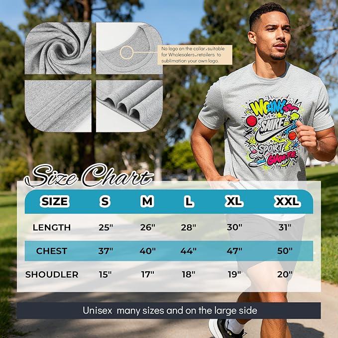 Joyclub 5 PCS Unisex Sublimation Blanks Bulk Polyester T Shirts