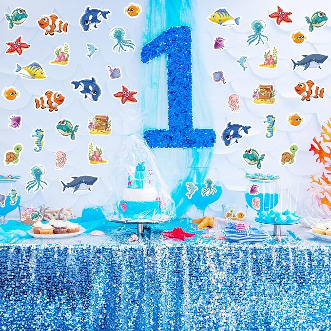 300Pcs Ocean Sea Animal Foam Stickers, Colorful Ocean Foam Crafts Stickers