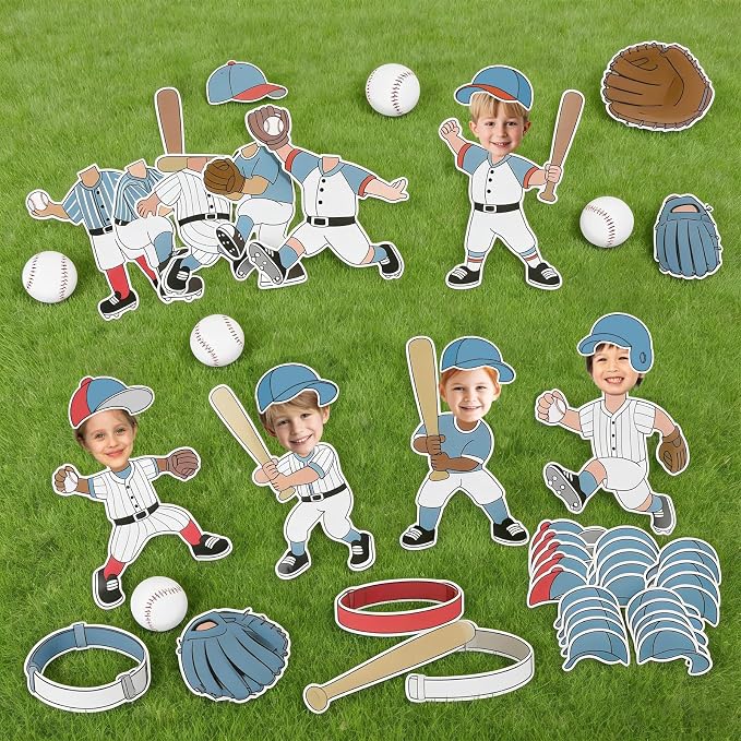 OBUSATT 60 Pcs Baseball Player Theme Cutouts Baseball Bulletin Board Decoration