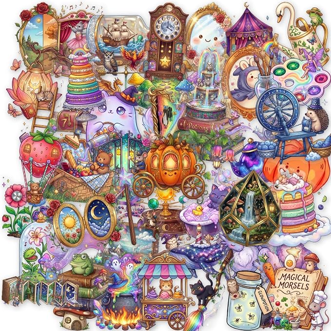 50 PCS PET Magic Witch Aesthetic Stickers