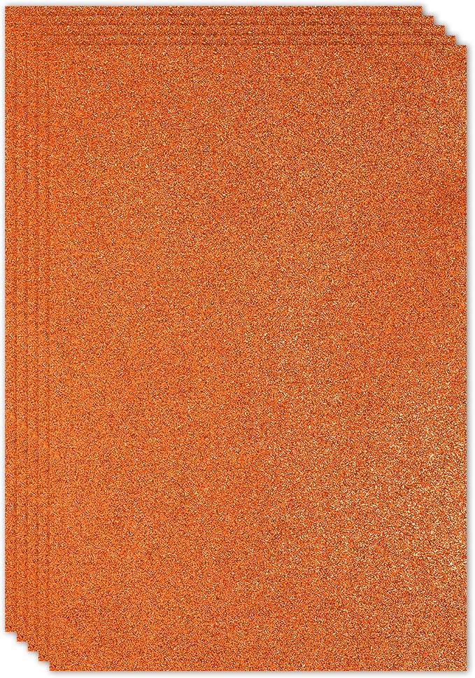 PATIKIL Orange Shiny EVA Glitter Foam Sheet 11.8 x 7.9 Inch 2mm Thick