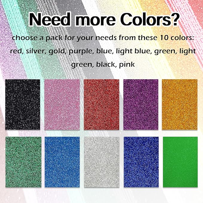 SALEMAR Sticky Glitter Foam Sheets, 20 Packs Thick Self-Adhesive Sparkle EVA