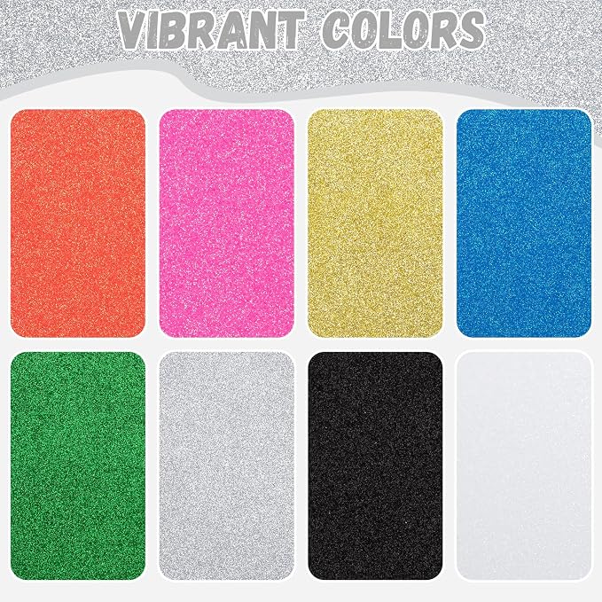 10 Pack Glitter Foam Sheets Craft 8 x 12 inch | Sparkles Foam Paper
