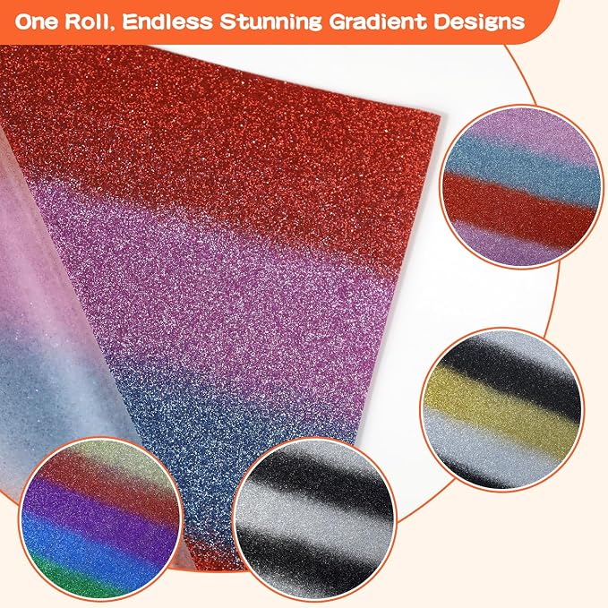 guangyintong Rainbow Glitter Heat Transfer Vinyl