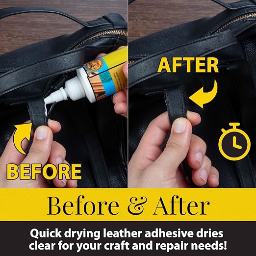 Fiebing's Leathercraft Cement - 4 oz Leather Glue Adhesive - Quick Drying