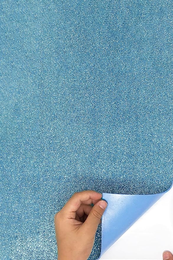Allgala 12 Pack Glitter EVA Foam Paper 8 x 12inch Sheets-Light Blue Color