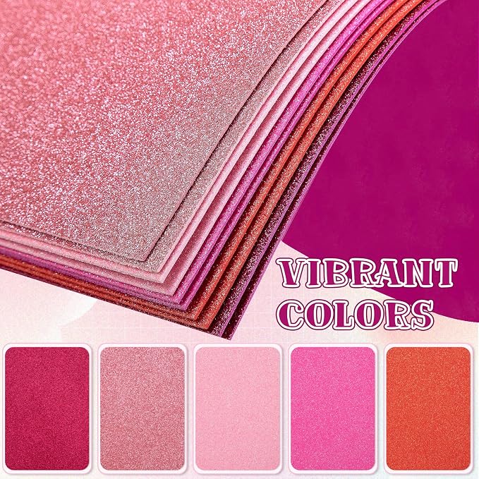 10 Pack Glitter Foam Sheets Craft 8 x 12 inch | 5 Colors Sparkles Foam Paper