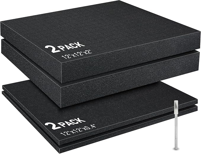 YIYITOOLS 4PCS Pick Apart Foam Insert, Dual-Thickness Case Foam Insert Kit