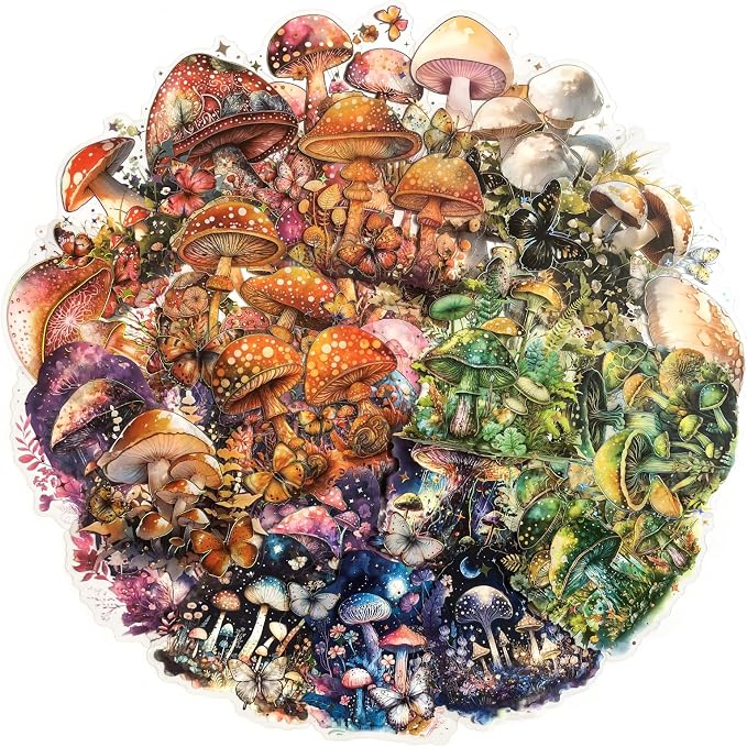60PCS Holographic Mushroom Stickers