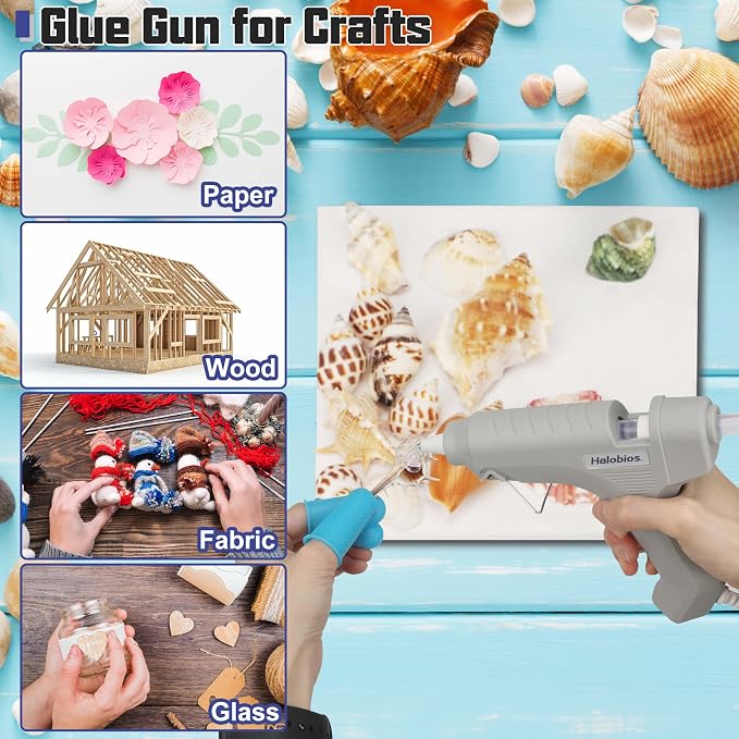 Halobios Hot Glue Gun, Fast Preheating Hot Melt Glue Gun
