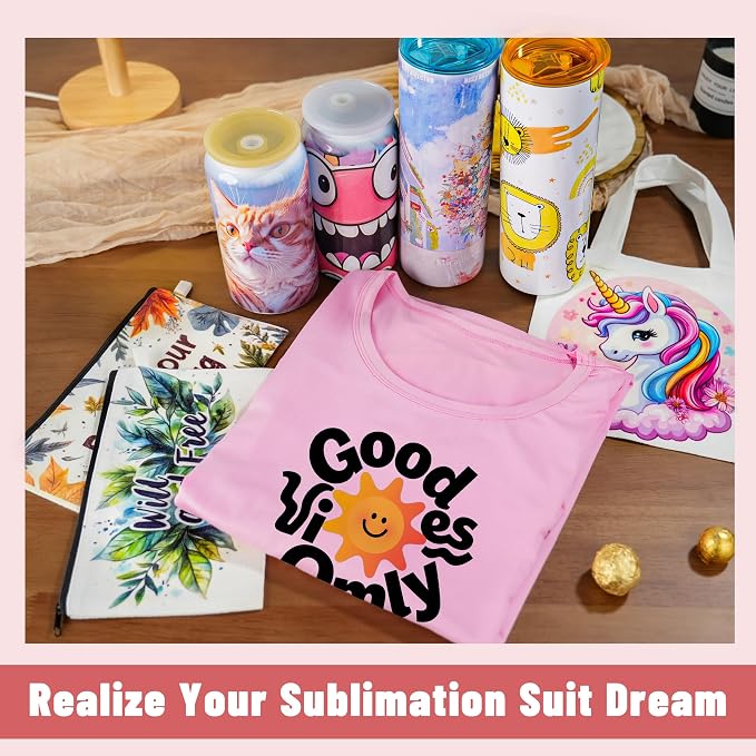 Joyclub 5 PCS Unisex Sublimation Blanks Bulk Polyester T Shirts