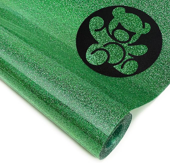DUEUIOE Grass Green Glitter HTV Heat Transfer Vinyl Roll