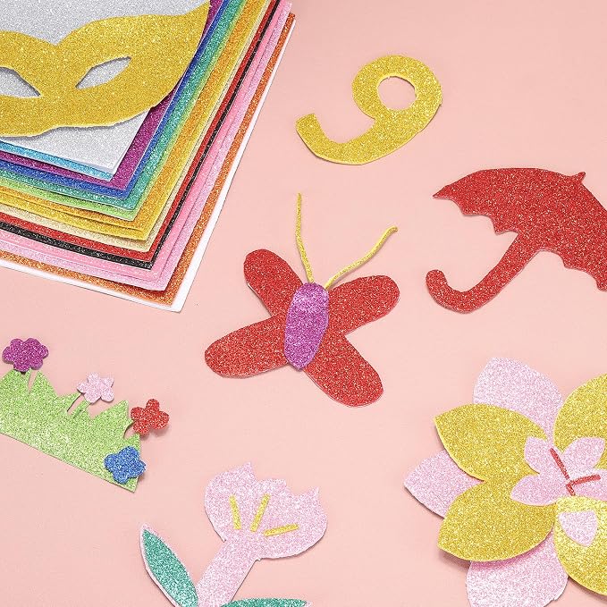 PATIKIL Fuchsia Shiny EVA Glitter Foam Sheet 16x12 Inch 2mm Thick