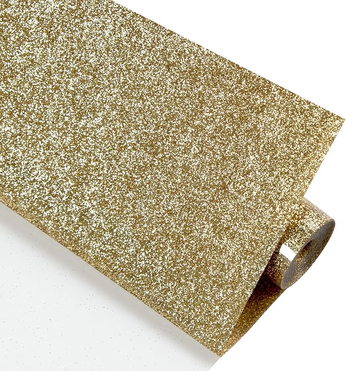 HTVRONT Champagne Gold Glitter HTV, Glitter Heat Transfer Vinyl