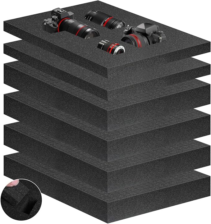 Eunice 2Pcs 16 x 12 x 1 Inch Polyurethane Foam Sheets & 4Pcs 16 x 12 x 2 Inch