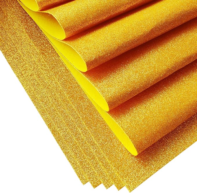 Jtnohx Glitter Felt Fabric, 8 x12 inches Felt Square Glitter
