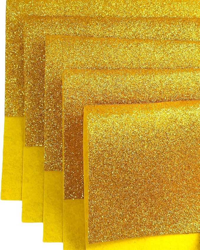 Jtnohx Glitter Felt Fabric, 8 x12 inches Felt Square Glitter