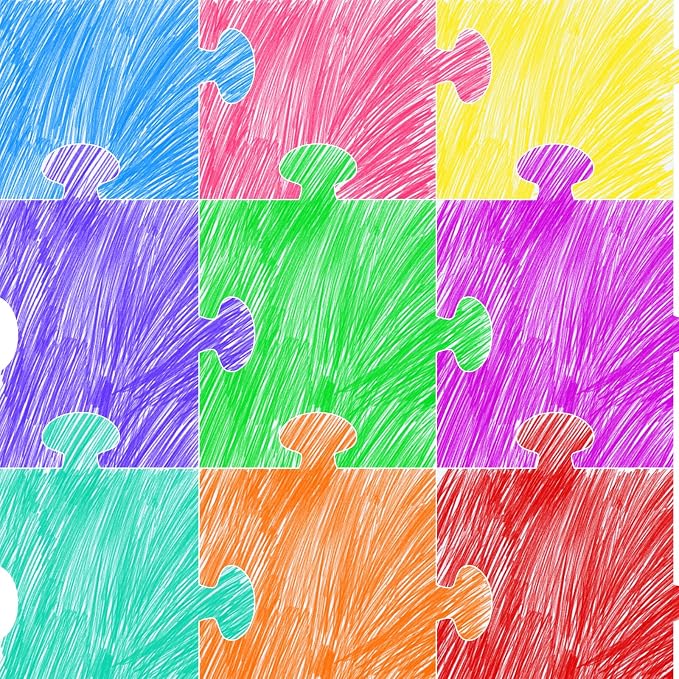 Glenmal 100 Pcs Large White Blank Puzzle Pieces Oversize White Blank Papers