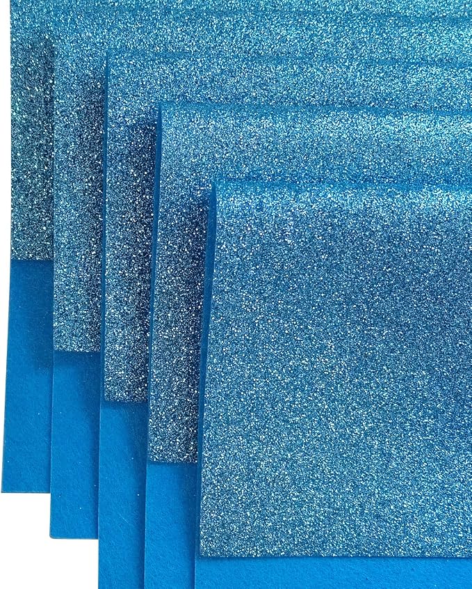 Jtnohx Glitter Felt Fabric, 8 x12 inches Felt Square Glitter