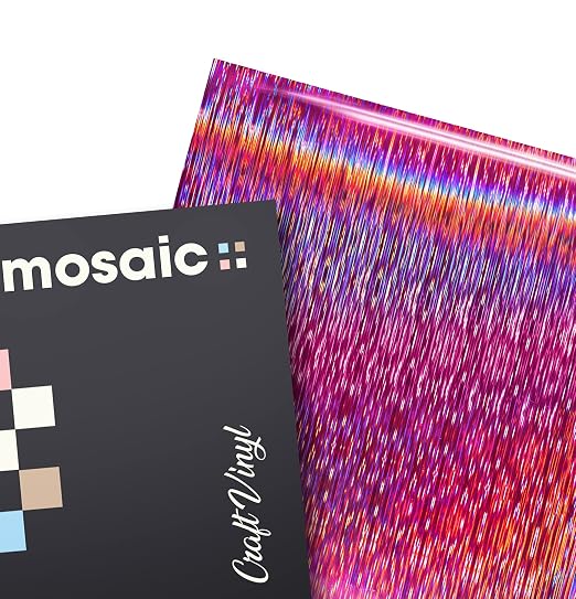 VViViD Mosaic+ Rose Pink Brushed Holographic 1ft x 5ft Crafting Vinyl