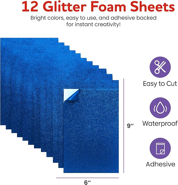 Self-Adhesive Glitter EVA Foam Sheets