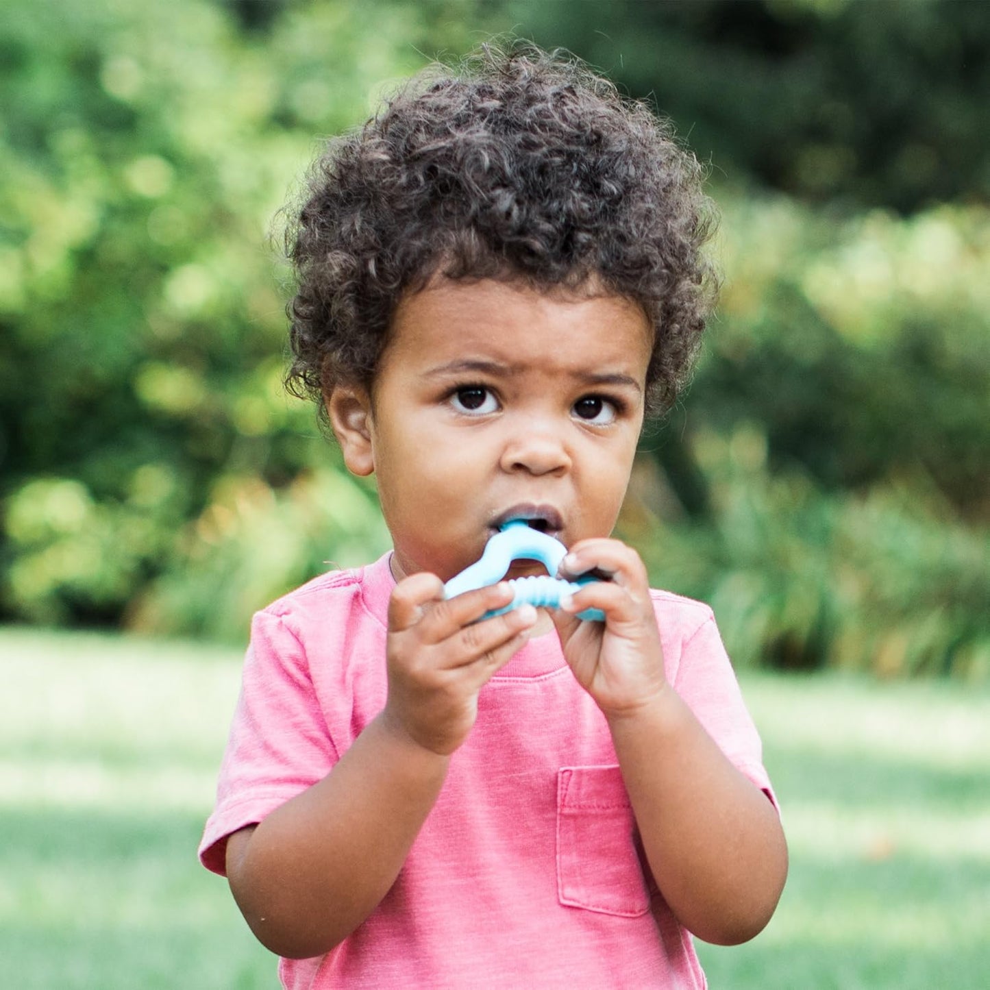 green sprouts Molar Teether made from Silicone | Soothes & massages baby's molar gums & teeth | Soft, flexible silicone eases pain, Easy to hold, gum, & chew, 1 Count (Pack of 1)