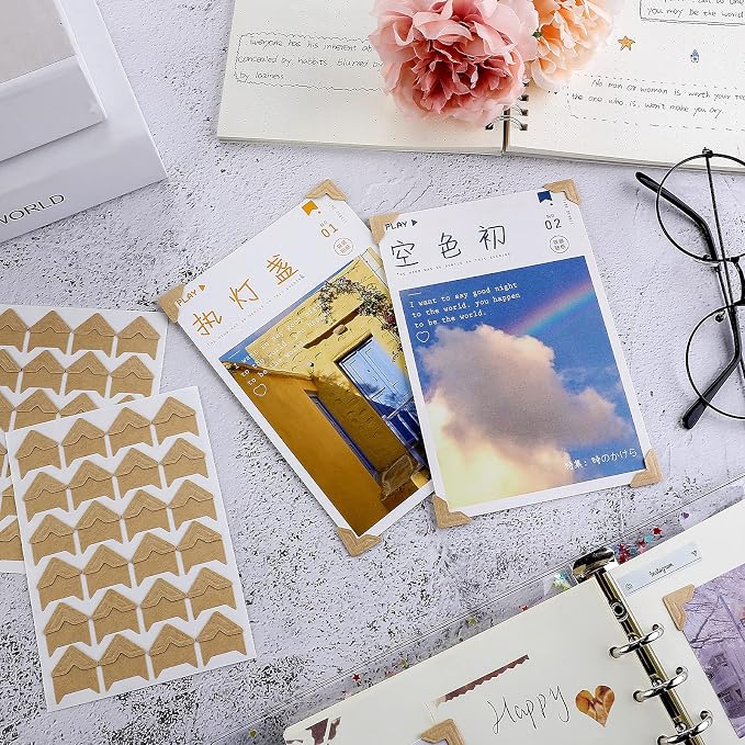 Pajean 720 Pieces Photo Corners Self Adhesive Photo Corners