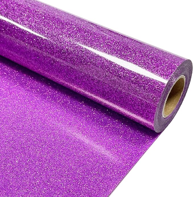 Purple Glitter Heat Transfer Vinyl 12" x 8 ft HTV