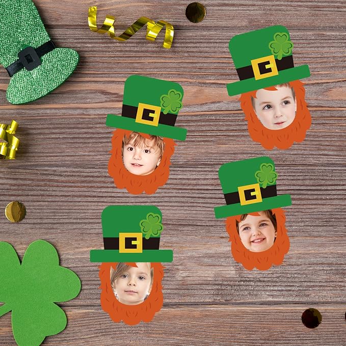 50 Pcs St. Patrick's Day Bulletin Board Leprechaun Hat Cutouts | Green