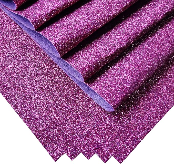 Jtnohx Glitter Felt Fabric, 8 x12 inches Felt Square Glitter