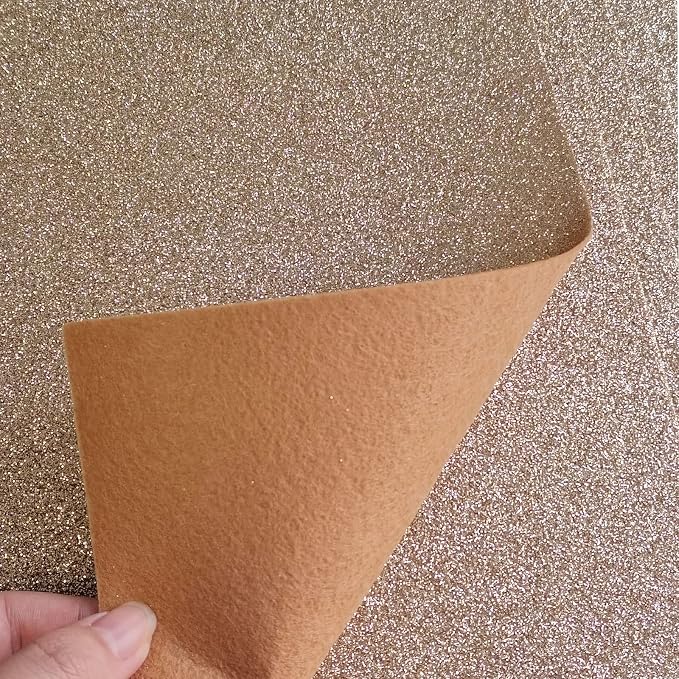 Jtnohx Glitter Felt Fabric, 8 x12 inches Felt Square Glitter