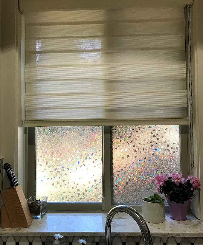 Window Film Stained Glass Frosted Decoration Art Window Privacy Film Static