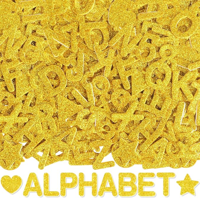 784 Pcs Foam Letter Stickers Glitter, Self-Adhesive Glitter Alphabet Stickers 1