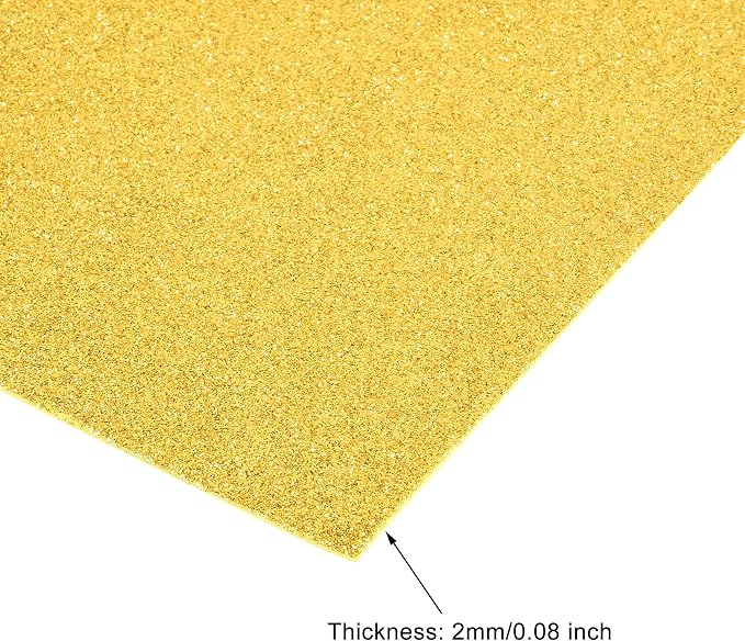 uxcell Gold Tone Shiny EVA Foam Sheets 11 x 8 Inch 2mm Thick