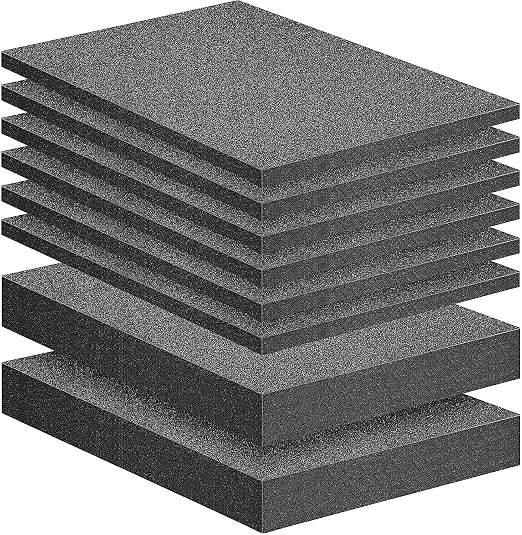 DECOHS 8 Pcs Polyurethane Foam Sheets- 2 Sizes Cuttable Foam Inserts