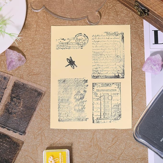 GLOBLELAND Vintage Handwriting Clear Stamps