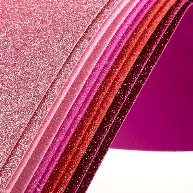 10 Pack Glitter Foam Sheets Craft 8 x 12 inch | 5 Colors Sparkles Foam Paper