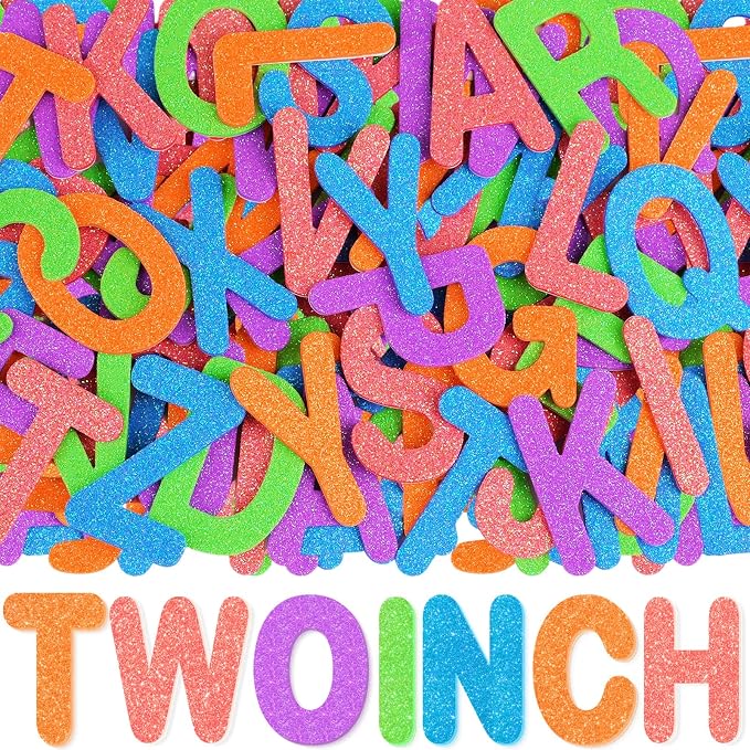 2 Inch Large Foam Letter Stickers Glitter Big Font
