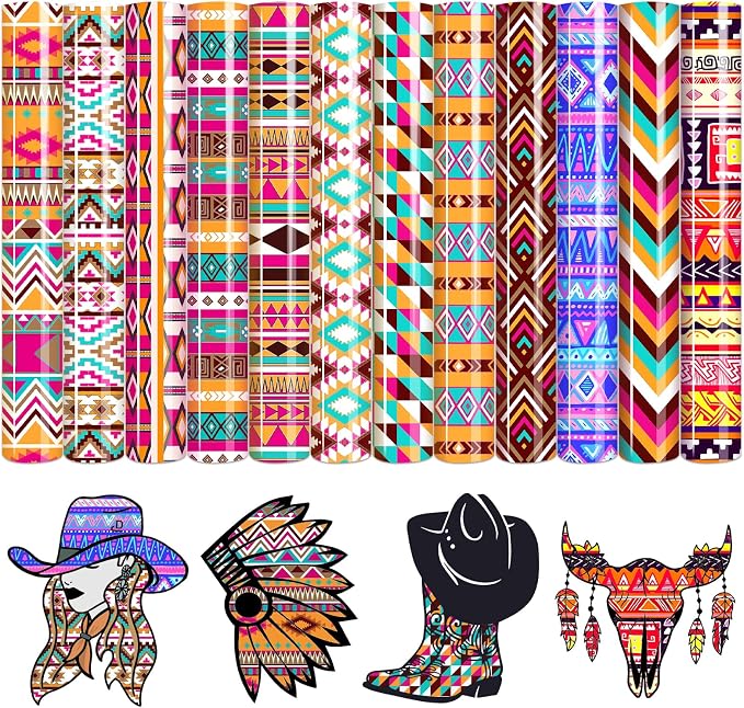 HTVSTD Aztec Heat Transfer Vinyl 12 Sheets 12×10in Iron on Vinyl | Aztec Brown