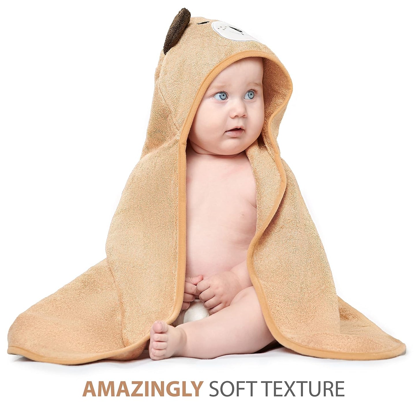 Hooded Baby Towels for Newborn & Toddler - Super Soft Baby Bath Towels with Hood, Highly Absorbent Viscose Made from Bamboo Hooded Towel for Boys, Girls, Newborn Essentials.