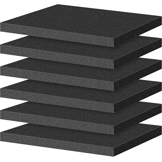 ToLanbbt Polyurethane Foam Sheets, 6P 16 x 12 x 1 Inch Cuttable Tool Box Case