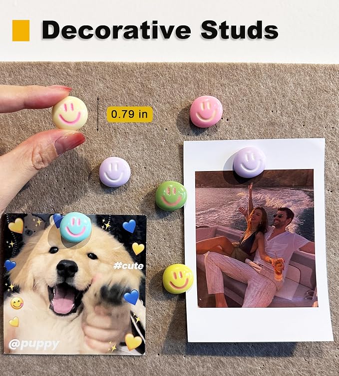 Smiley Face Decorative Push Pins, Cute Bulletin Board Push Pins, Thumbtacks