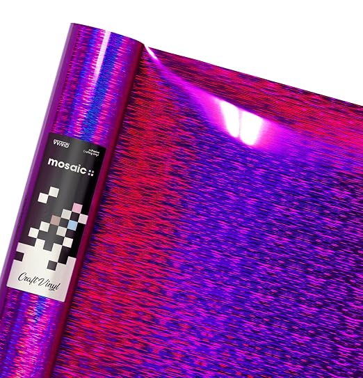 Mosaic+ Purple Brushed Holographic 1ft x 5ft Crafting Vinyl Crinkle-Free 8yr UV