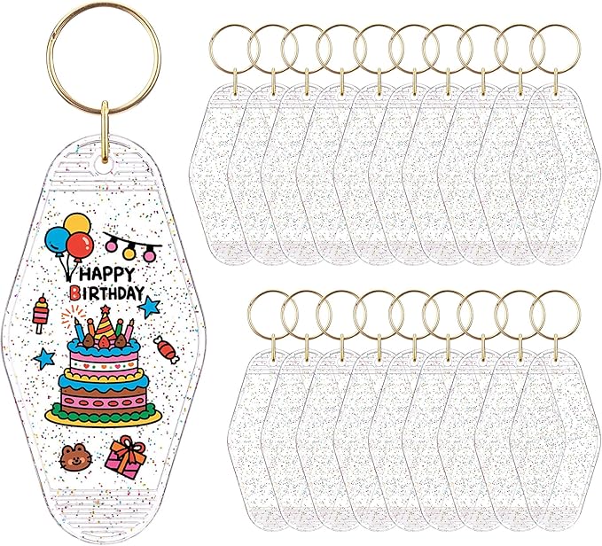 Yoption 20pcs Blank Motel Keychain Bulk