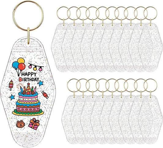 Yoption 20pcs Blank Motel Keychain Bulk