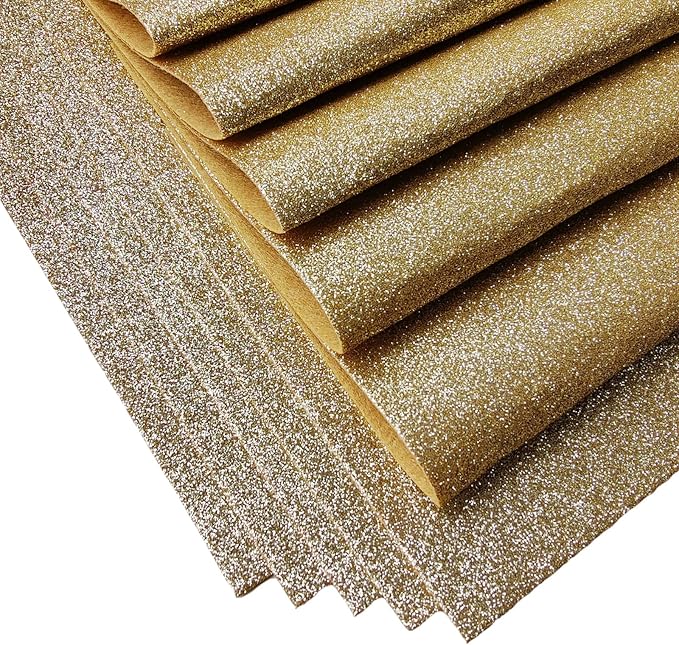 Jtnohx Glitter Felt Fabric, 8 x12 inches Felt Square Glitter