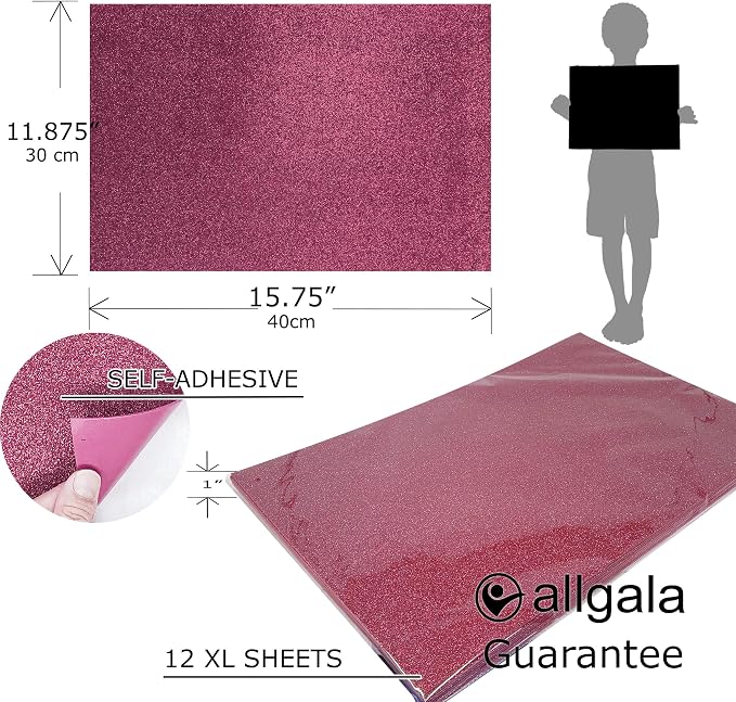 Allgala 12 Pack 30x40 CM X-Large Ledger Size Glitter EVA Foam Paper 12 x 16 in